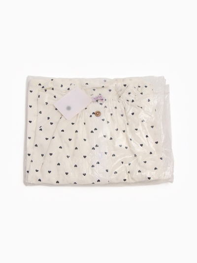 Блузка для девочки с сердечками MINAKU: Cotton collection, белая, рост 104-110 см