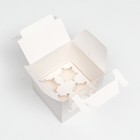 Кондитерская складная коробка для 4 капкейков, белая 16 х 16 х 14 см - Фото 3