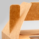 Коробка для 4 капкейков, крафт 16×16×14 см - Фото 4