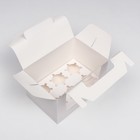 Кондитерская складная коробка для 6 капкейков, белая 23,5 х 16 х 14 см - Фото 3