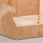 Коробка для 4 капкейков, крафт 16 х 16 х 14 см 9259479