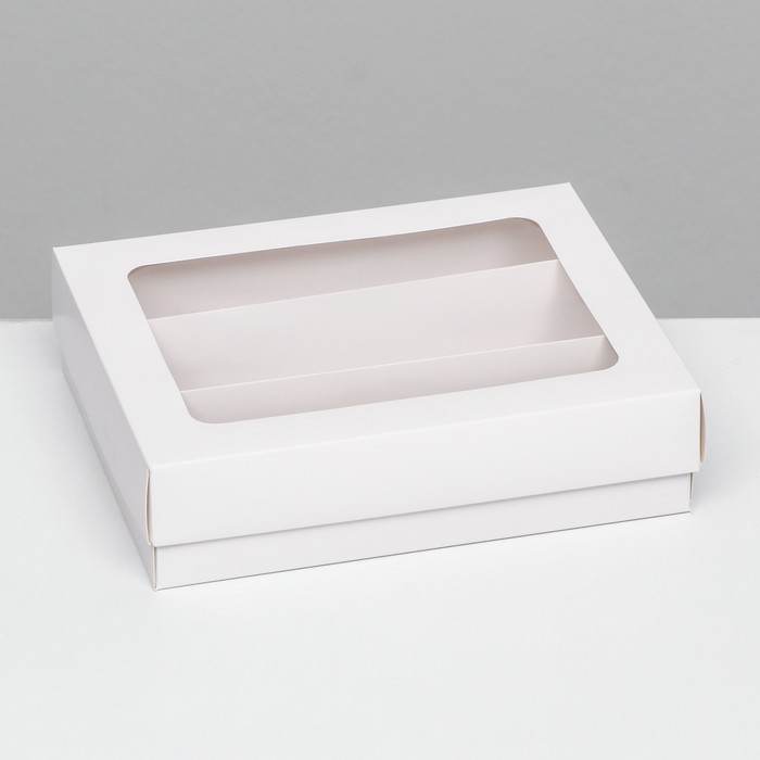Коробка для макарун, с ложементом, белая 21 х 16,5 х 5,5 см - Фото 1