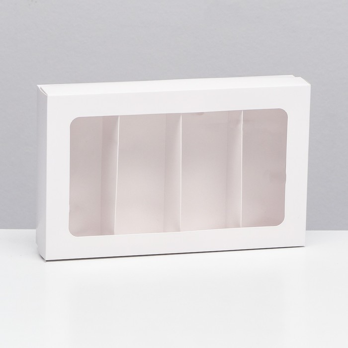 Коробка для макарун, с ложементом, белая 26,5 х 16,5 х 5,5 см - Фото 1