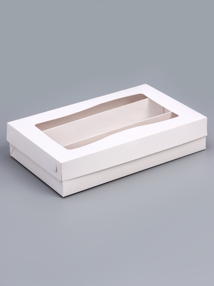 Коробка для макарун, с ложементом, белая 26.5×16.5×5.5 см - Фото 1