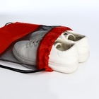 Мешок для обуви на шнурке, цвет красный - Фото 4