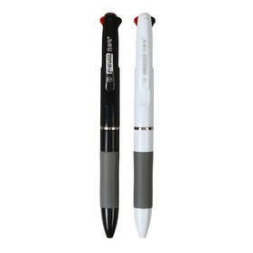 Ручка шариковая автоматическая 3-х цветная, стержень 0,8 мм, с резиновым держателем, МИКС