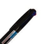 Ручка шариковая автоматическая 3-х цветная, стержень 0,8 мм, с резиновым держателем, МИКС - Фото 4