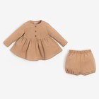 Комплект для девочки (туника, шорты) MINAKU цвет бежевый, рост 68-74 см - фото 1680337