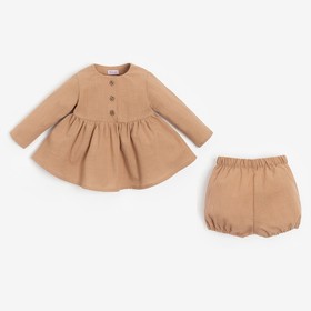 Комплект для девочки (туника, шорты) MINAKU цвет бежевый, рост 74-80 см