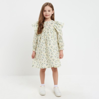 Платье для девочки MINAKU: Cotton collection, светло-зелёное, рост 110-116 см
