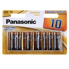 Батарейка алкалиновая Panasonic Alkaline Power, AA, R06-10BL, 1.5В, блистер, 10 шт. - фото 10286067