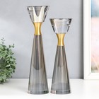 Набор подсвечников на 1 свечу «Гармония», 2 шт., 32×9×9 см - Фото 1