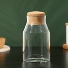 Банка для сыпучих продуктов «Эко», 600 мл, 9×15 см, с пробковой крышкой, стекло, прозрачная 9227326 - фото 16563776