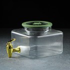 Диспенсер для напитков стеклянный «Листок», 2,6 л, 18×13,5 см - фото 4373368