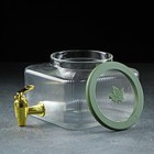 Диспенсер для напитков стеклянный «Листок», 2,6 л, 18×13,5 см - Фото 2