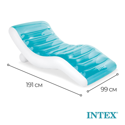 Шезлонг надувной для плавания, 191×99 см, голубой, 56874EU INTEX