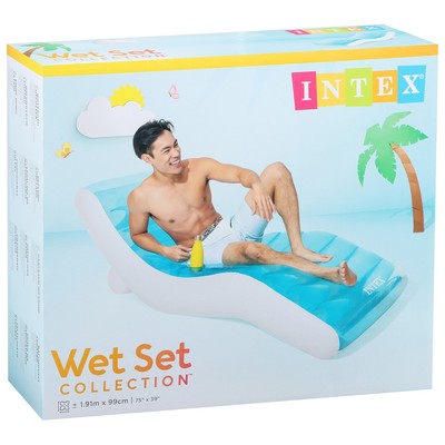 Шезлонг надувной для плавания, 191×99 см, голубой, 56874EU INTEX