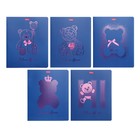 Тетрадь 48 листов в клетку "Розовые медвежата", обложка мелованный картон, матовая ламинация, 3D фольга, 65 г/м2, 5 видов, МИКС - фото 319295847