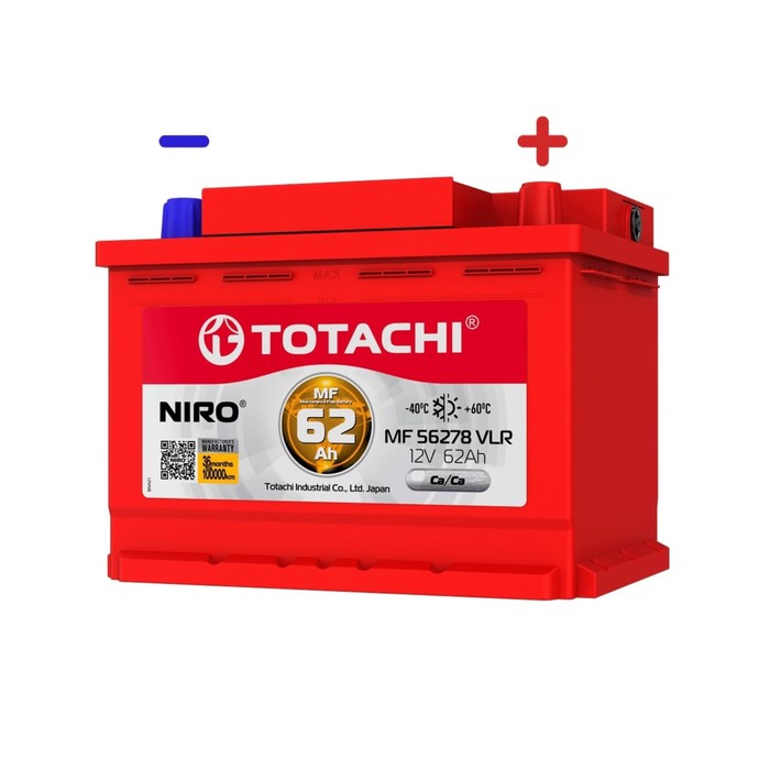 Аккумуляторная батарея Totachi NIRO MF 56278 VLR, 62 Ач, обратная полярность