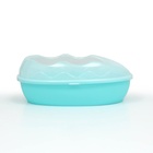 Туалет для кошек, 38×28×15 см, округлый, с бортиком и совком, синий - Фото 4