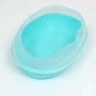 Туалет для кошек, 38×28×15 см, округлый, с бортиком и совком, синий - Фото 5