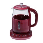 Чайник электрический KELLI KL-1373, стекло, 1.7 л, 2200 Вт, бордовый - фото 51338379 Чайник электрический KELLI KL-1373, стекло, 1.7 л, 2200 Вт, бордовый - фото 51338379