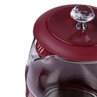 Чайник электрический KELLI KL-1373, стекло, 1.7 л, 2200 Вт, бордовый - фото 51338381 Чайник электрический KELLI KL-1373, стекло, 1.7 л, 2200 Вт, бордовый - фото 51338381