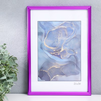 Фоторамка пластик "Радуга" 21х30 см, фиолетовый металлик (стекло)