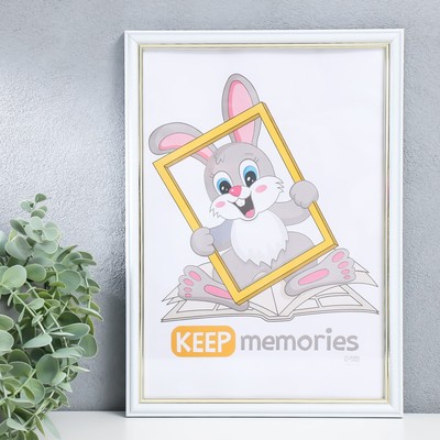 Фоторамка для фото 21×30 см Keep memories «Арона», пластик, белый, (пластиковый экран)