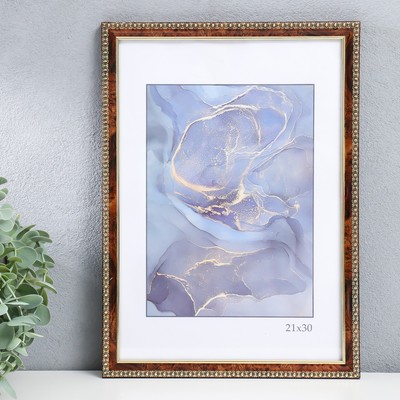 Фоторамка для фото 21×30 см Keep memories «Камея», пластик, карельская берёза, (пластиковый экран)