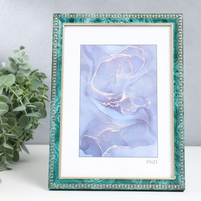 Фоторамка для фото 15×21 см Keep memories «Камея», пластик, малахит, (пластик)