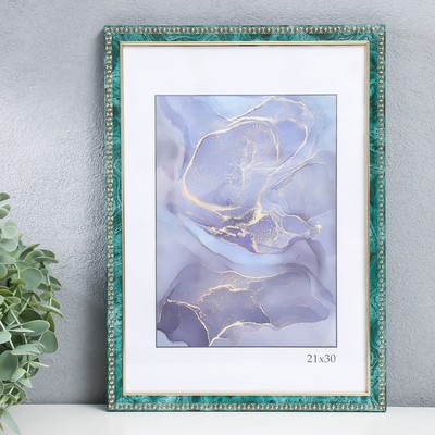 Фоторамка для фото 21×30 см Keep memories «Камея» пластик, малахит, (пластиковый экран)