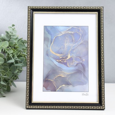 Фоторамка пластик "Камея" 15х21 см, чёрный (стекло)