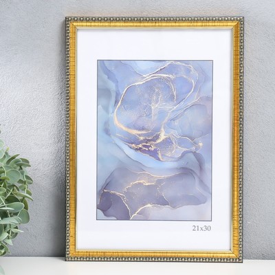 Фоторамка для фото 21×30 см Keep memories «Камея», пластик, золото, (пластиковый экран)