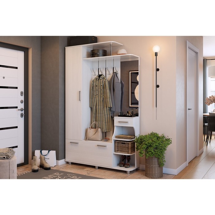 Прихожая «Барселона - 1», 1300×340×2110 мм, цвет белый рамух - Фото 1