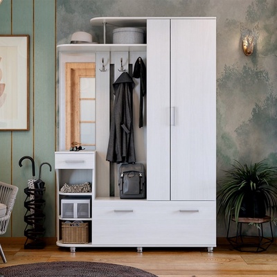 Прихожая «Барселона - 2», 1450×340×2110 мм, цвет белый рамух