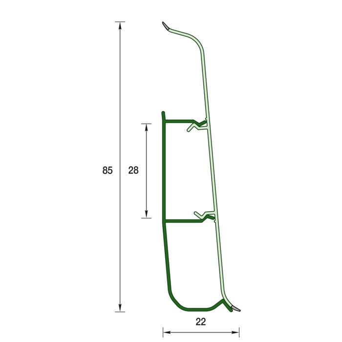 Плинтус напольный 85мм 2,2м "Деконика", 210 Дуб Пепельный - фото 18564141