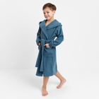 Халат махровый детский Этель «Джентльмен», размер 30 (98-104 см), морская волна - фото 42009738