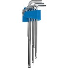 Набор ключей имбусовых ЗУБР 27466-H9, длинные с шаром, CrMo, HEX 1.5 - 10 мм, 9 шт. - фото 297301570