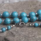 Бусы 2 яруса, шар с металлом «Бирюза», 60см - Фото 2