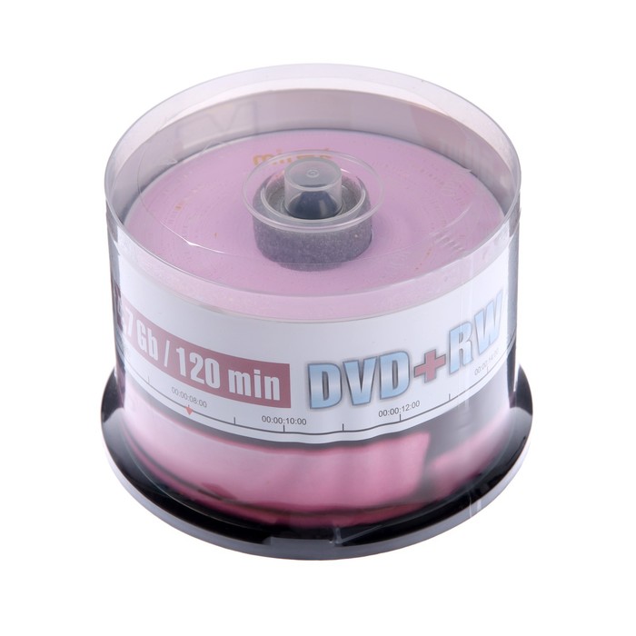Диск DVD+RW Mirex Brand, 4x, 4.7 Гб, Cake Box, 50 шт - Фото 1