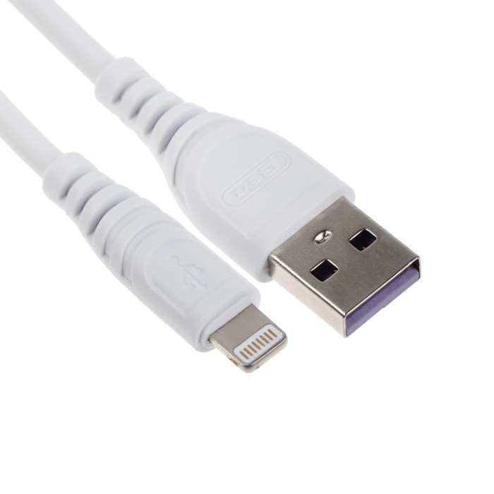 Кабель BYZ BC-007i, Lightning - USB, 3 А, 1.2 м, силикон, белый