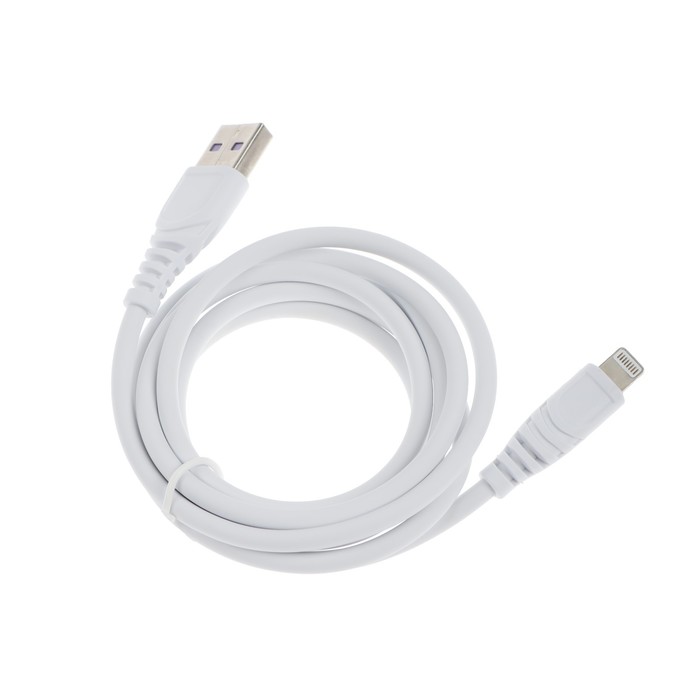 Кабель BYZ BC-007i, Lightning - USB, 3 А, 1.2 м, силикон, белый - фото 51459561