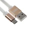 Кабель BYZ BL-605, microUSB - USB, 2.1 А, 1.2 м, ПВХ, бело-золотистый 9516653 - фото 10288372