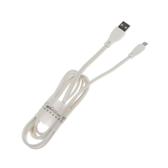 Кабель BYZ BL-625, microUSB - USB, 2.1 А, 1.2 м, ПВХ, белый - фото 51459571