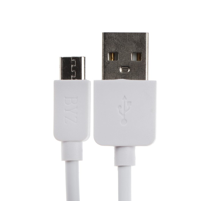 Кабель BYZ BL-641A, microUSB - USB, 1 м, ПВХ, белый - фото 51459575