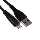 Кабель Mirex 13700-007i3BK, Lightning - USB, 3 А, 1.2 м, быстрая зарядка, черный - фото 2838862