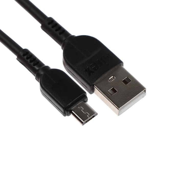 Кабель Mirex 13700-008M2BK, microUSB - USB, 2.4 А, 1 м, быстрая зарядка, черный