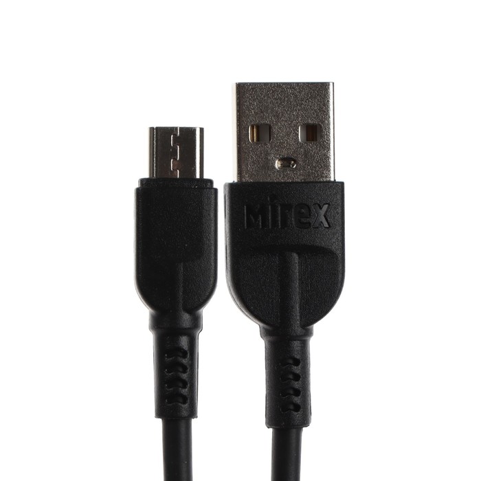 Кабель Mirex 13700-008M2BK, microUSB - USB, 2.4 А, 1 м, быстрая зарядка, черный - фото 51459602