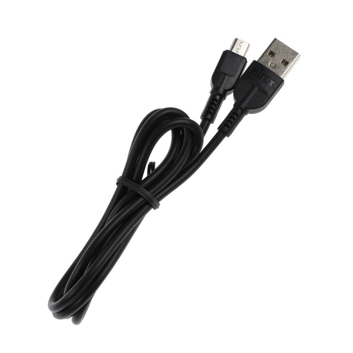 Кабель Mirex 13700-008M2BK, microUSB - USB, 2.4 А, 1 м, быстрая зарядка, черный - фото 51459603